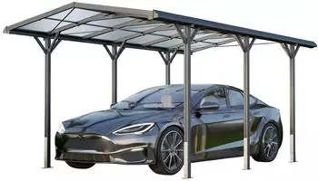 GFP - Garten- & Freizeit-Profi Carport 2,85x5,05m Aluminium Anthrazit mit Regenrinne (GFPV00802)