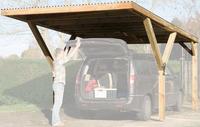 weka Einzelcarport Massivholz 276 cm braun mit Stahldach