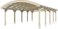 Skanholz Doppelcarport "Franken" Leimholz 550 cm hellbraun