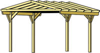 Skanholz Einzelcarport "Westerwald" Leimholz 326 cm natur