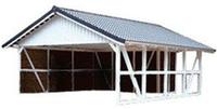 Skanholz Einzelcarport "Schwarzwald" Massivholz 300 cm Natur mit R&uuml;ckwand, mit