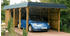 SKANHOLZ Spreewald Walmdach Carport aus Nadelholz 3,96 x 8,93 m schwarze Blende