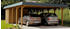SKANHOLZ Spreewald Walmdach Doppelcarport aus Nadelholz 5,85 x 8,93 m schwarze Blende