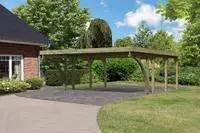Karibu Doppelcarport ""Classic 2 SET" Stahl-Dach Variante C, mit zwei Einfahrtsbogen"