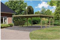 Karibu Doppelcarport ""Classic 2 SET" PVC-Dach Variante B, mit einem Einfahrtsbogen"