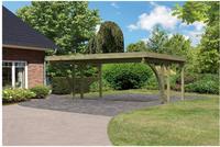 Karibu Doppelcarport ""Classic 1 SET" PVC-Dach Variante C, mit zwei Einfahrtsbogen"