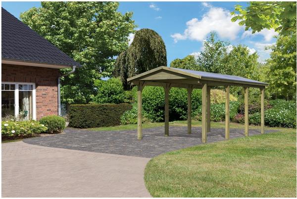 KARIBU Einzelcarport Classic 2 Satteldach 2,50 x 5,88 m kdi inkl. PVC-Dachplatten