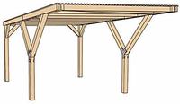 weka Einzelcarport Massivholz 276 cm braun mit PVC-Dach
