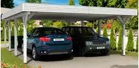 Skanholz Doppelcarport "Spessart" Leimholz 550 cm wei&szlig;