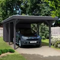 Skanholz Einzelcarport "Spessart" Massivholz 291 cm dunkelgrau