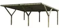 weka Doppelcarport Massivholz 276 cm braun mit PVC-Dach