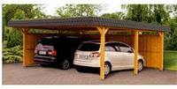 Skanholz Doppelcarport "Wendland" Massivholz 550 cm Natur mit Abstellraum mit