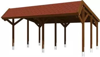 Skan Holz Pultdach Nussbaum grundiert