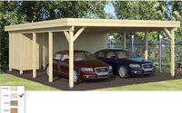 Palmako Doppelcarport "Karl" Massivholz natur