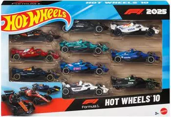 Hot Wheels Formel 1 2025 Die-Cast-Rennautos 10er Set 1:64 (JMM24)