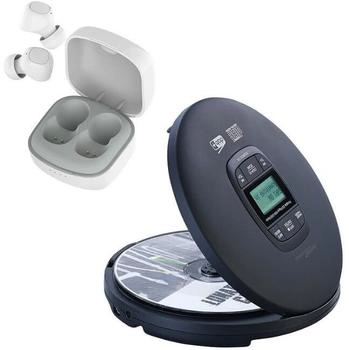 Auvisio Tragbarer CD-Player DAB+ Radio Bluetooth und In-Ear-Stereo-Headset