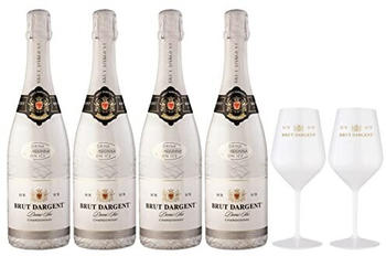 Brut Dargent Ice Chardonnay Demi-Sec 4x0,75l mit 2 Gläsern