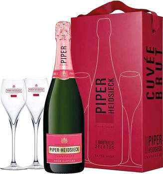 Piper-Heidsieck Rosé Sauvage AOC Brut Rosé 0,75l mit 2 Gläsern