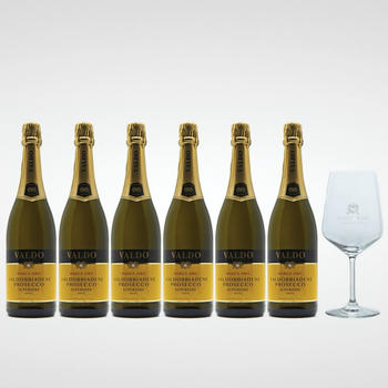 Valdo Marca Oro Valdobbiadene Prosecco Superiore Paket 6x0,75l + Weinglas