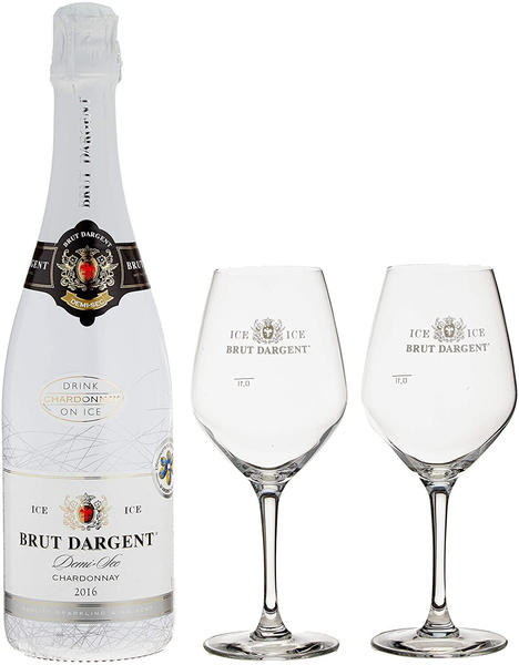 Brut Dargent Ice Chardonnay Demi-Sec 0,75l mit 2 Gläsern