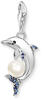 THOMAS SABO Charm-Einhänger »Delfin mit Perle, 1889-664-7«, mit Spinell (synth.),