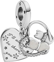 Pandora 799546C01 Silber Charm-Anh&auml;nger Katzen und Herzen