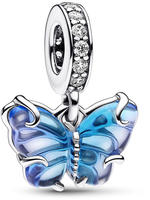 Pandora 792698C01 Charm-Anh&auml;nger Blauer Muranoglas Schmetterling