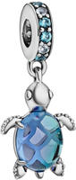 Pandora Charm-Einh&auml;nger 798939C01*, Schildkr&ouml;te, Blau, Murano-Glas, Kristalle
