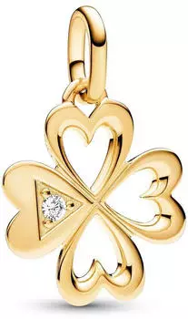 Pandora ME Herz Vierbl&auml;ttriges Kleeblatt Medaillon-Charm (763034C01)