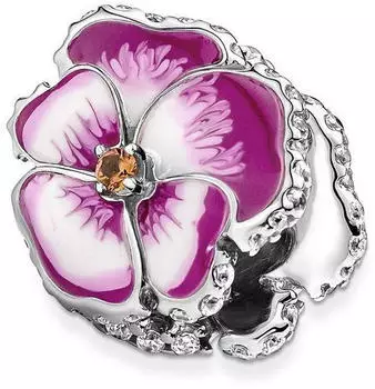 Pandora Rosafarbenes Stiefmütterchen Charm (790777C01) – Hochwertige Materialien und Verarbeitung
