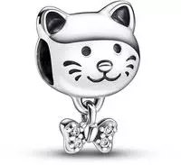 Pandora 792255C01 Silber Charm Haustier Katze mit Schleife