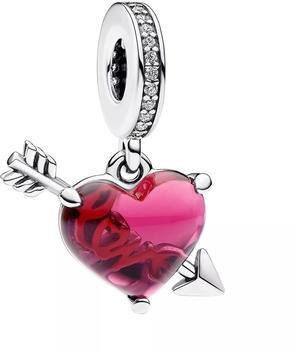 Pandora Rotes Herz & Pfeil Murano-Glas Charm-Anhänger Pandora Rotes Herz & Pfeil Murano-Glas Charm-Anhänger