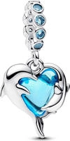 Pandora 793924C01 Silber Charm-Anh&auml;nger Blaue Muranoglas Delfine