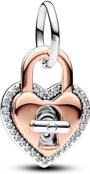 Pandora Dangle charm double twisted heart padlock two-tone (783079C01)