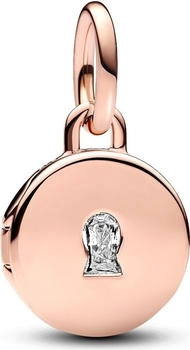 Pandora Dangle charm engravable love medallion openable rose gold (783066C01)