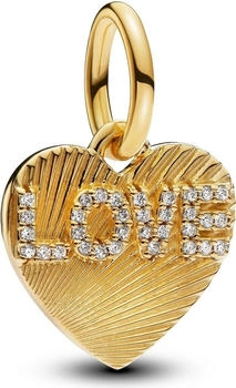 Pandora Dangle charm engravable love heart gold (763604C01)