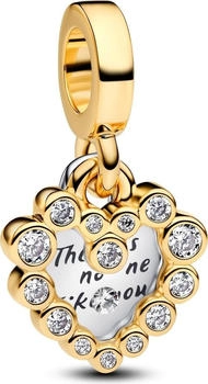 Pandora Dangle charm double sparkling heart gold/silver (763765C01)