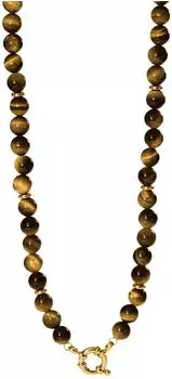 PURELEI Tiger's Eye Charm-Kette gold