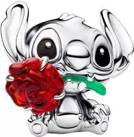 Pandora 794378C01 Silber Charm Disney Stitch mit Rose