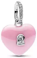 Pandora 794424C01 Silber Charm-Anh&auml;nger Rosafarbenes Keramik Herzschloss