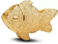 Pandora 764522C00 Goldfarbener Charm Strukturierter Fisch Mini