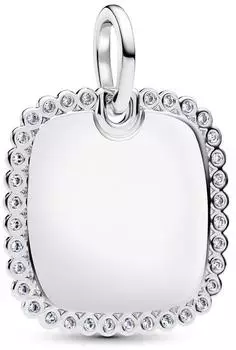 Pandora Gravierbarer quadratischer Anh&auml;nger, 925er Silber, Zirkonia (394009C01)