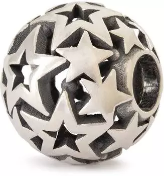 Trollbeads Winter Sterne und W&uuml;nsche 2024 Silberbead, handgefertigt (TAGBE-40139)