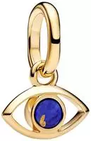 Pandora 764609C01 Mini Charm-Anh&auml;nger Goldfarben B&ouml;ser Blick Blau