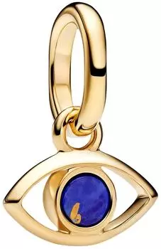 Pandora Evil Eye Mini Charm-Anh&auml;nger, 14K vergoldet, Imitation Lapislazuli (764609C01)