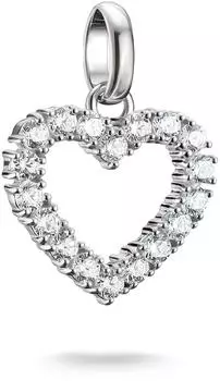 Thomas Sabo Charm-Anhänger Herz silber mit weißen Steinen (CC1237-051-14)