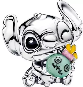 Pandora Disney Stitch und Schrulle Charm, 925 Silber, grün (794554C01)