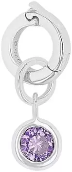 Amor Charm-Einhänger "Geburtsstein" Februar Silber 925 lila (2038534)
