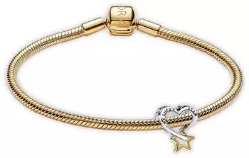 Pandora Damen-Armband Gl&uuml;cksstern und Herz, goldfarben, Starter-Set (68610-21)