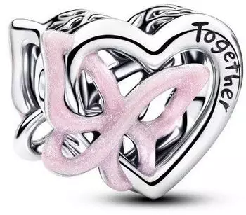 Pandora Charm verschlungenes Herz & Schmetterling, Silber (794475C01)